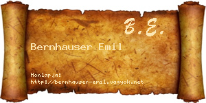 Bernhauser Emil névjegykártya