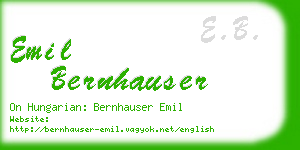 emil bernhauser business card